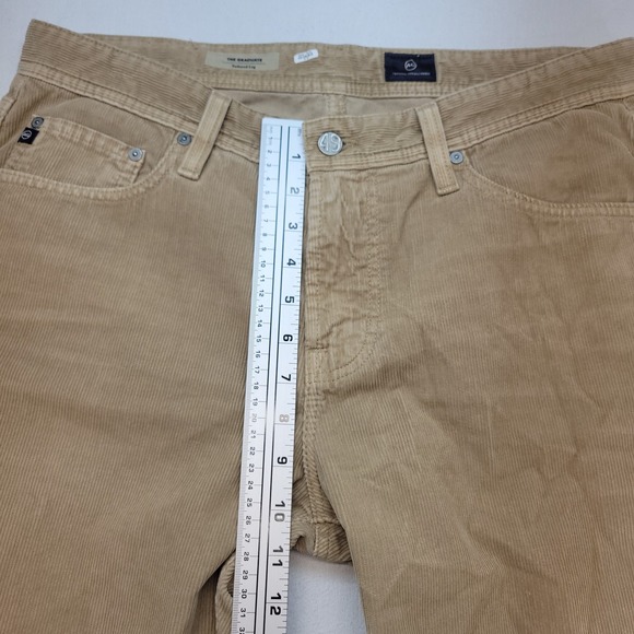 AG Adriano Goldschmied Corduroy Pants Mens 33x27 Brown Graduate Tailored Preppy - Picture 8 of 12